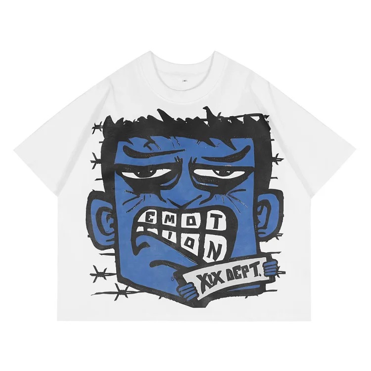 Men's short-sleeved T-shirt with rhinestone color half-sleeve