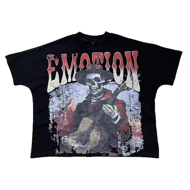 Men's short-sleeved T-shirt with rhinestone color half-sleeve