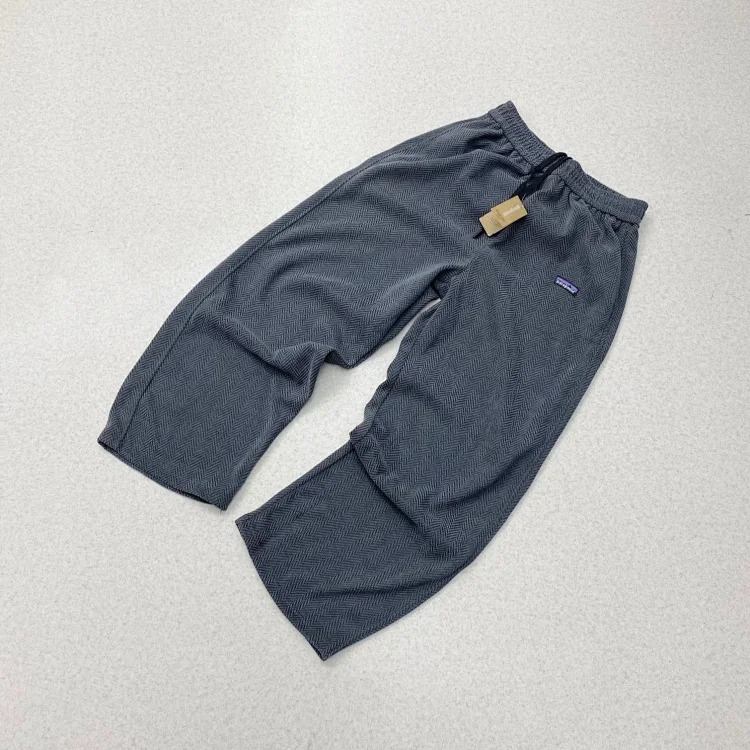 Embroidered logo textured silhouette loose scimitar pants sweatpants straight trousers couple style trendy