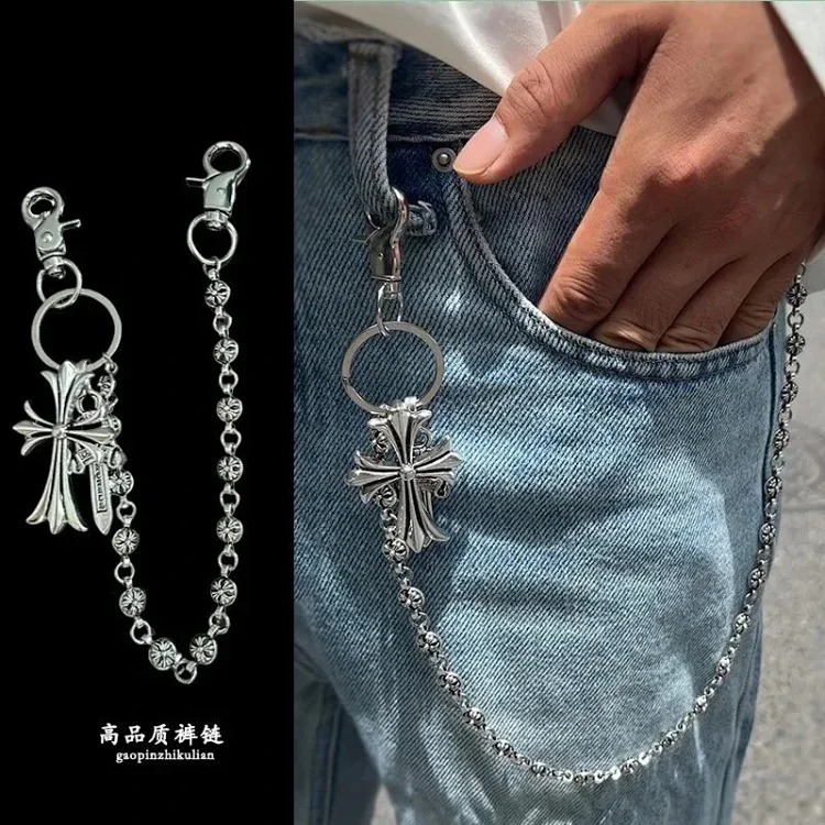 Multi-element trouser chain cross waist chain lobster clasp pendant jeans chain