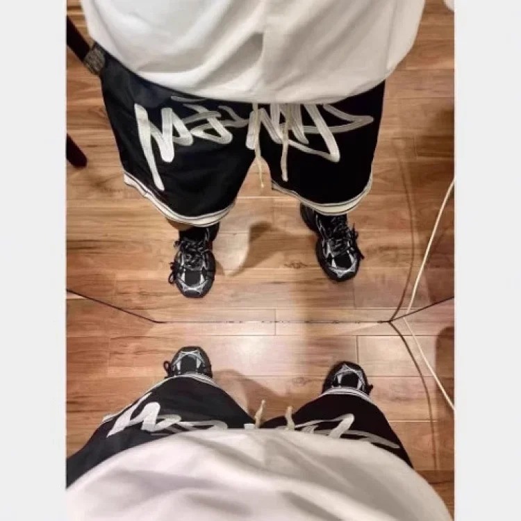 Simple letter embroidery sports beach casual quick-drying three-quarter pants basketball shorts