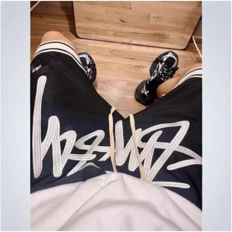 Simple letter embroidery sports beach casual quick-drying three-quarter pants basketball shorts