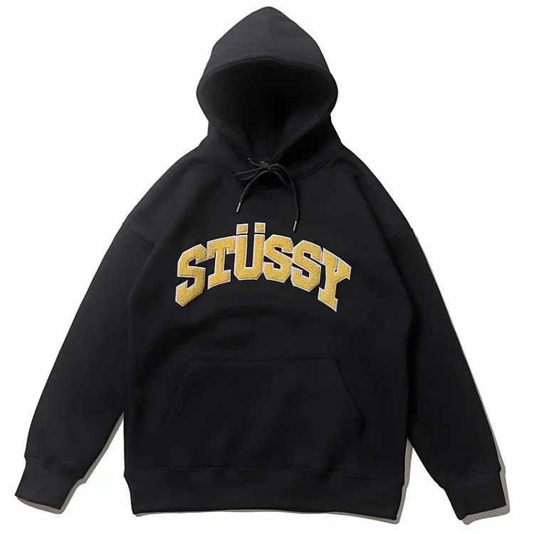 Letter towel embroidered fleece hooded sweatshirt
