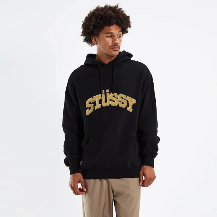Letter towel embroidered fleece hooded sweatshirt