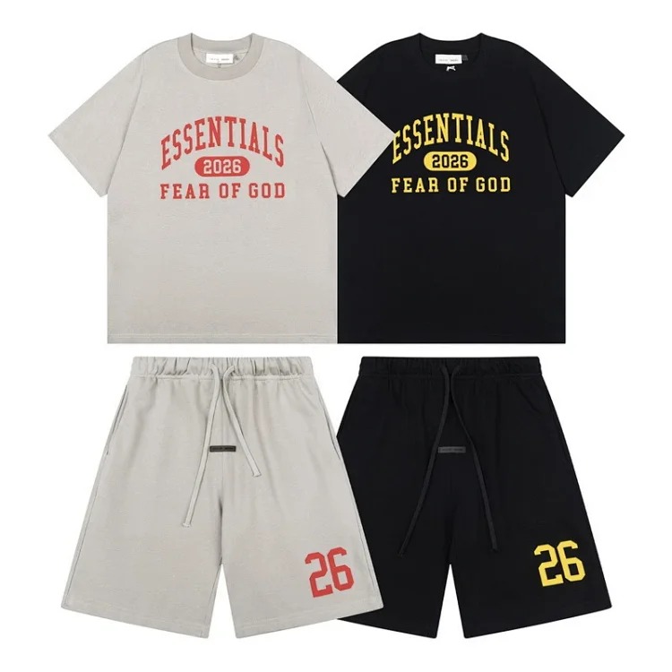 Men's and women's round neck loose short sleeve shorts suit og