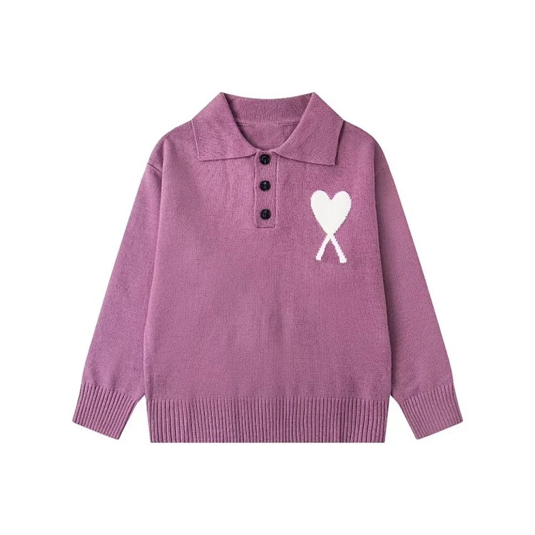 Love jacquard knitted long-sleeved sweater for men and women, autumn and winter couple tops