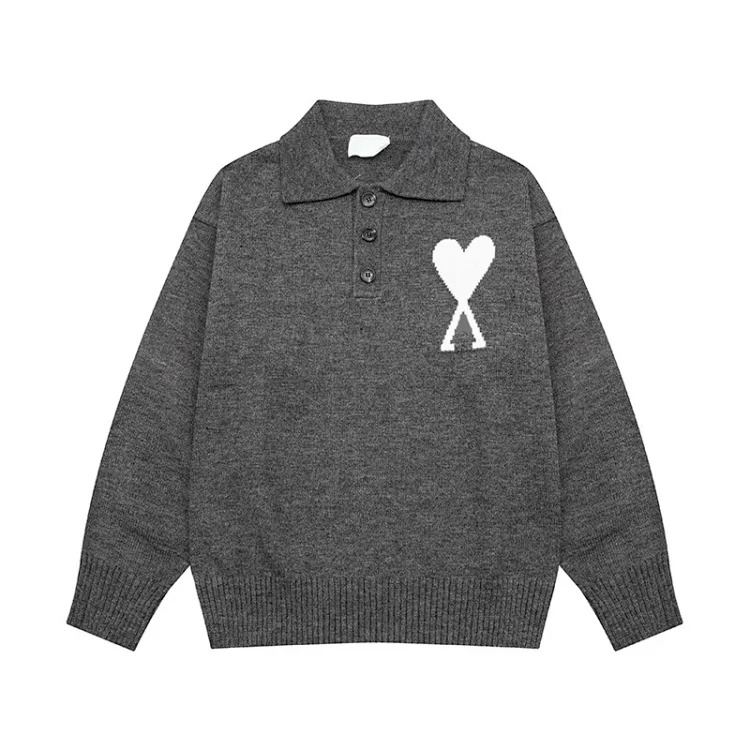 Love jacquard knitted long-sleeved sweater for men and women, autumn and winter couple tops