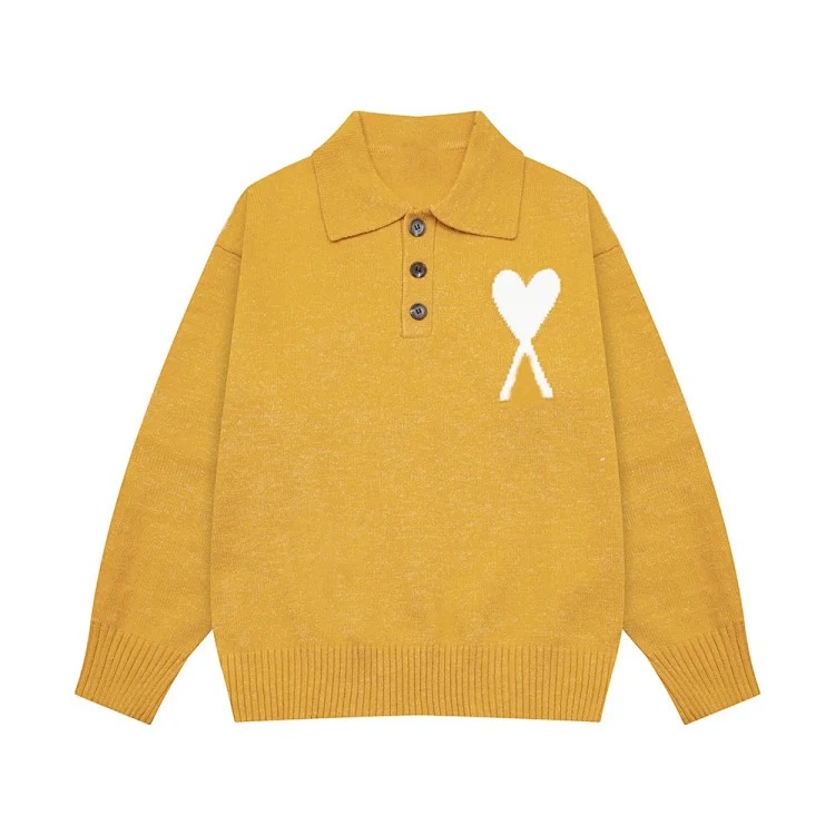 Love jacquard knitted long-sleeved sweater for men and women, autumn and winter couple tops