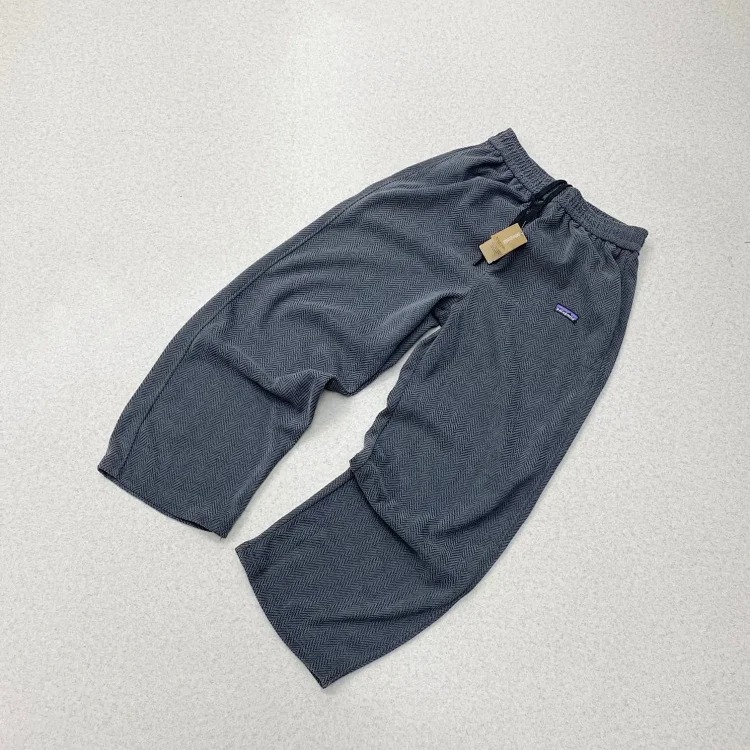 Embroidered logo textured silhouette loose scimitar pants sweatpants straight trousers couple style trendy