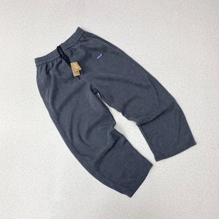 Embroidered logo textured silhouette loose scimitar pants sweatpants straight trousers couple style trendy