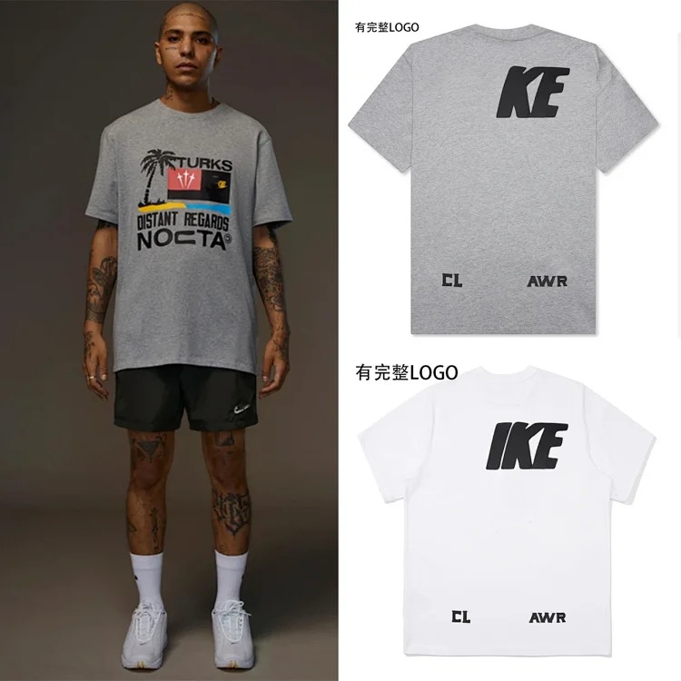 Round neck men's and women's pure cotton short-sleeved tops outdoor T-shirts