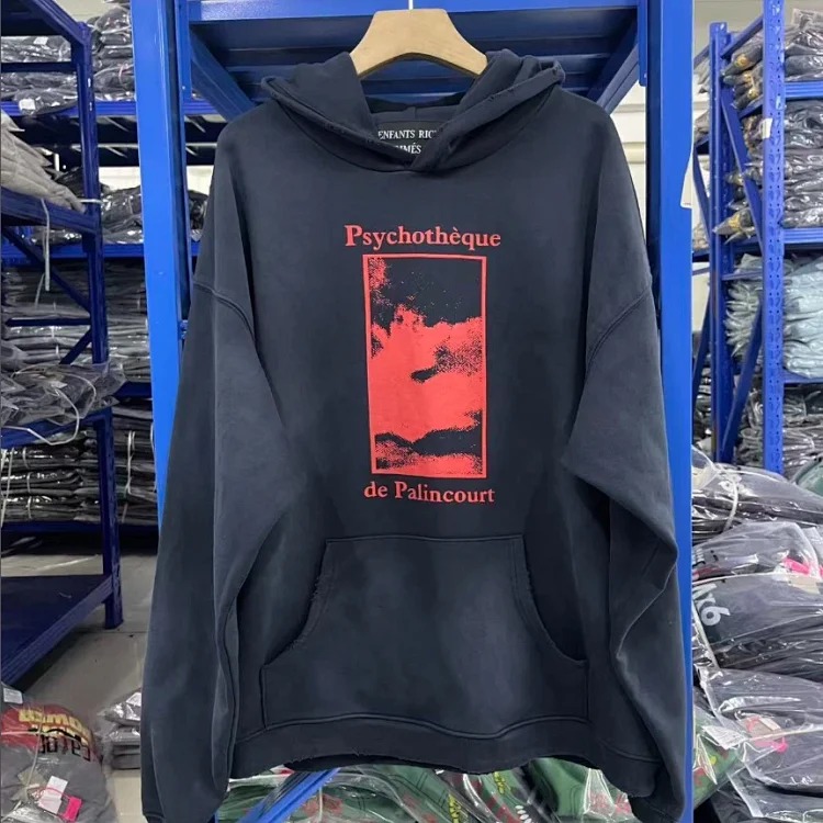 Portrait printed letters long-sleeved men's and women's loose hoodies sweatshirts high street casual