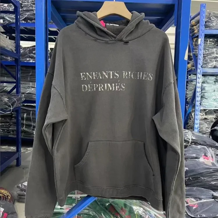 Portrait printed letters long-sleeved men's and women's loose hoodies sweatshirts high street casual