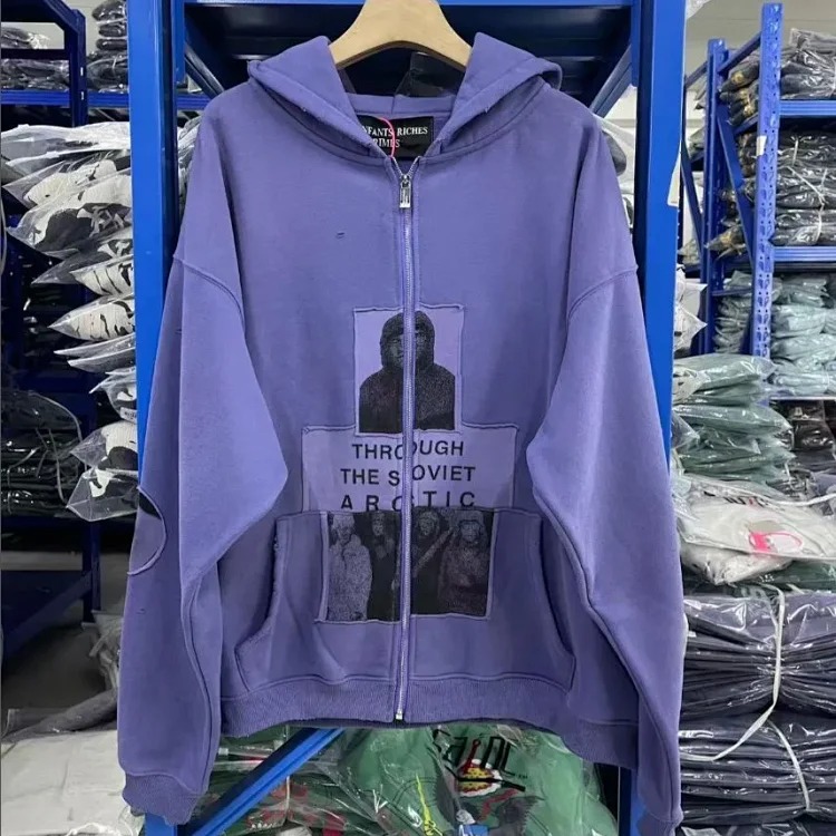 Portrait printed letters long-sleeved men's and women's loose hoodies sweatshirts high street casual
