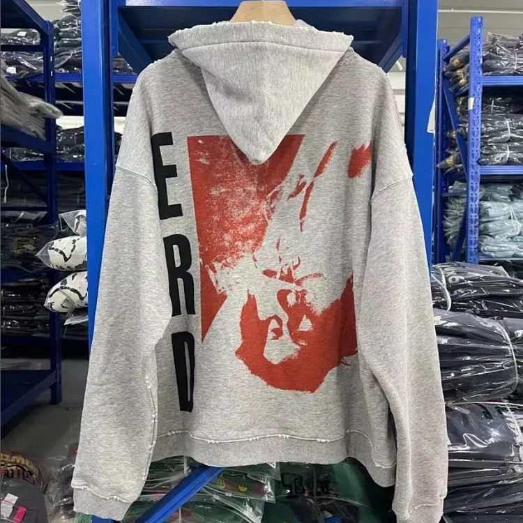 Portrait printed letters long-sleeved men's and women's loose hoodies sweatshirts high street casual