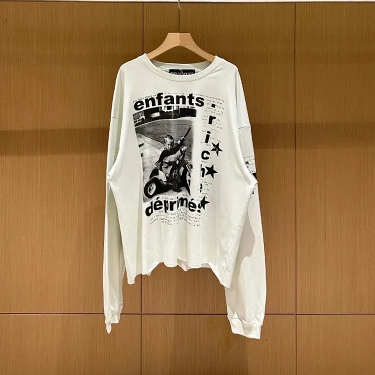 Portrait printed letters long-sleeved men's and women's loose hoodies sweatshirts high street casual