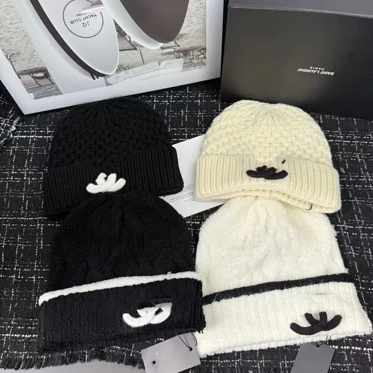 Hat Women's Autumn and Winter Woolen Hat Warm Windproof and Cold Hat Versatile Letter Knitted Hat Outdoor Fashion Senior Baotou Hat