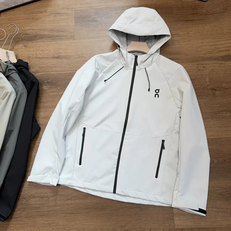 New laminated casual outdoor mountaineering sports waterproof hooded solid color jacket autumn travel windproof