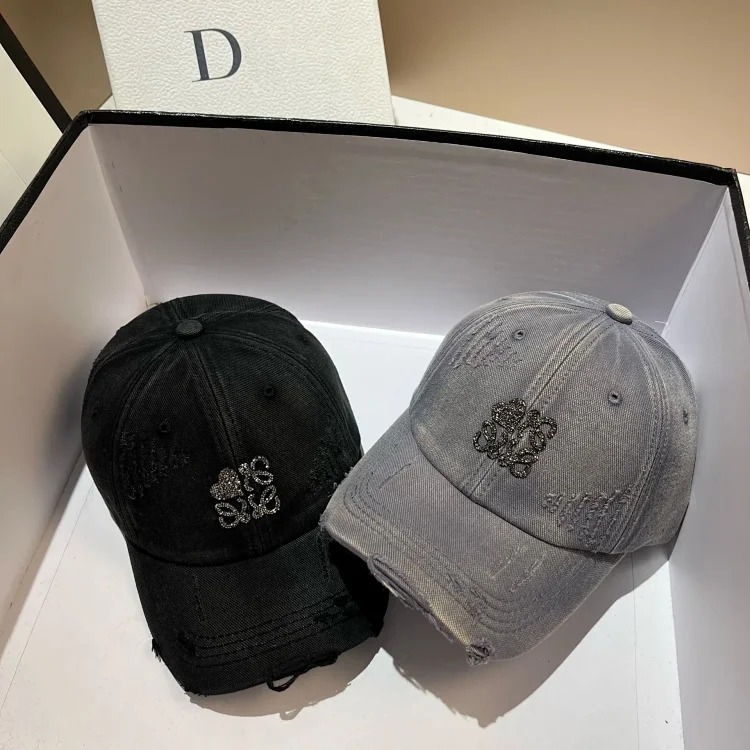 American retro ripped baseball cap women's peaked cap