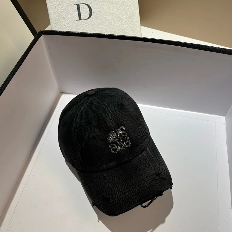 American retro ripped baseball cap women's peaked cap