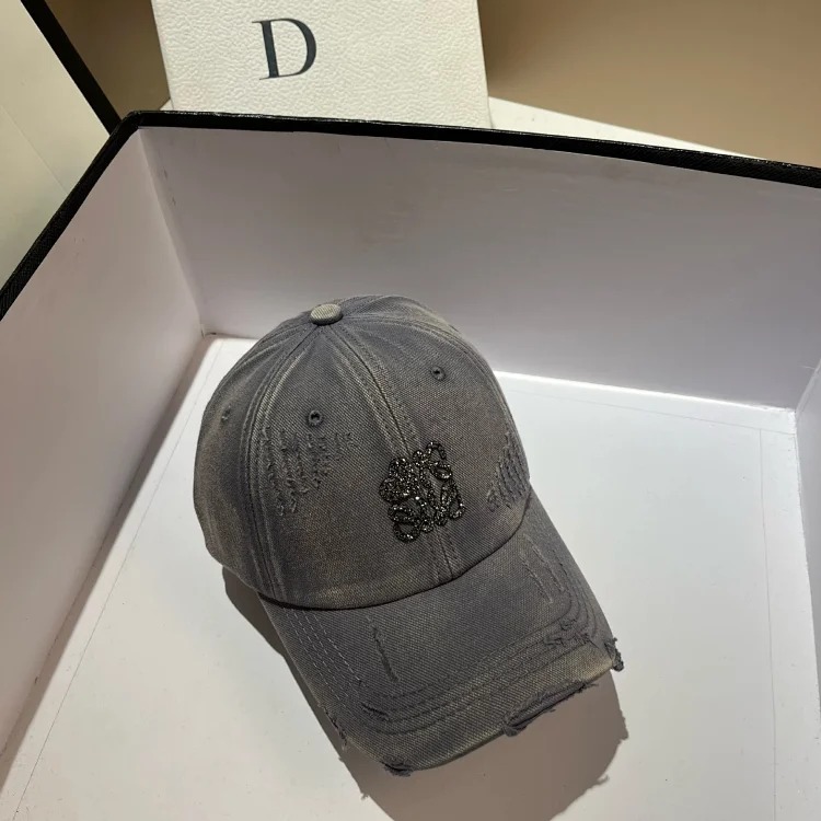 American retro ripped baseball cap women's peaked cap