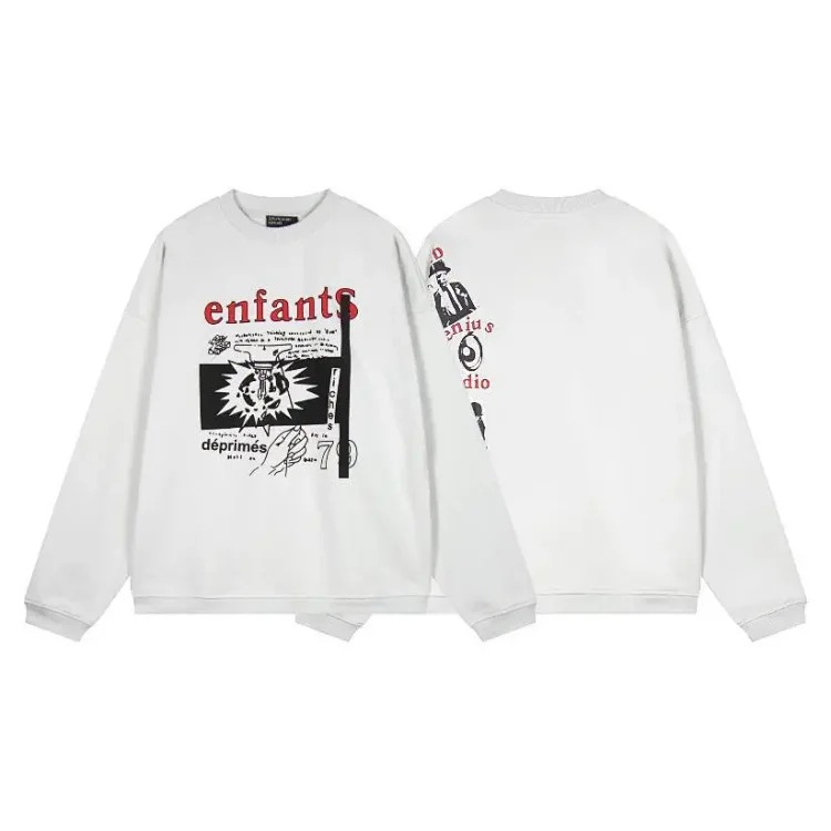 Melancholy rich second generation washed and aged letter print hooded sweatshirt