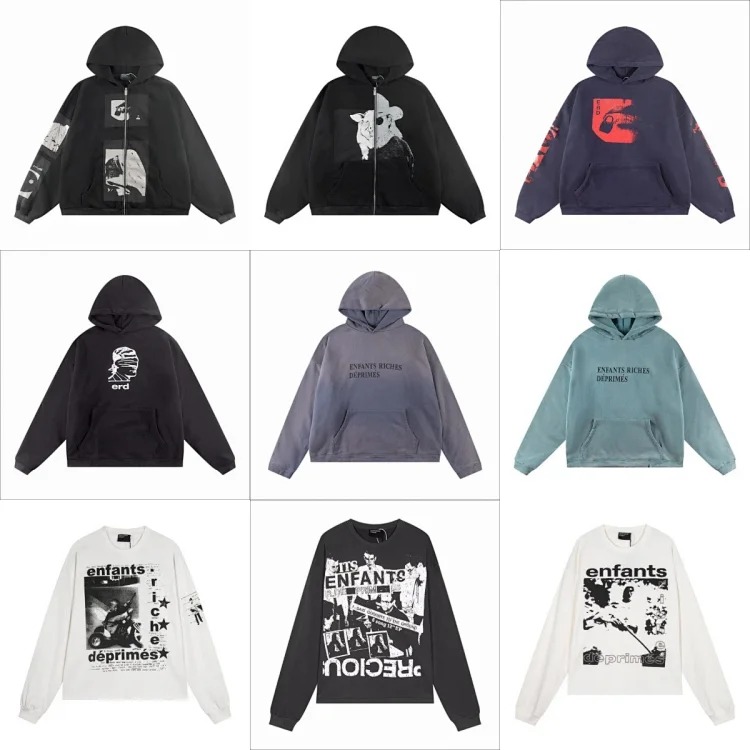 Melancholy rich second generation washed and aged letter print hooded sweatshirt