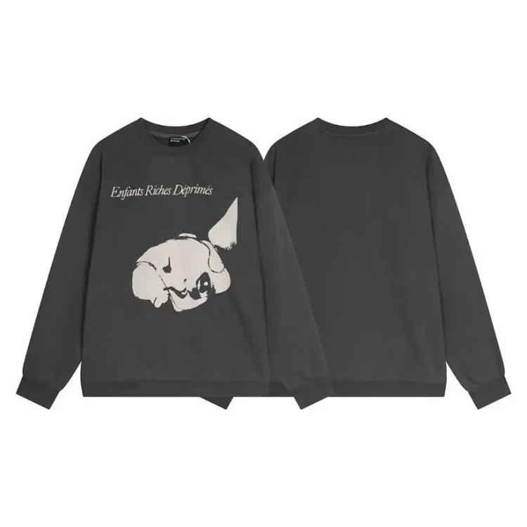 Melancholy rich second generation washed and aged letter print hooded sweatshirt