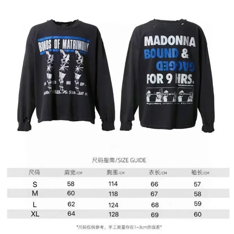 Melancholy rich second generation washed and aged letter print hooded sweatshirt