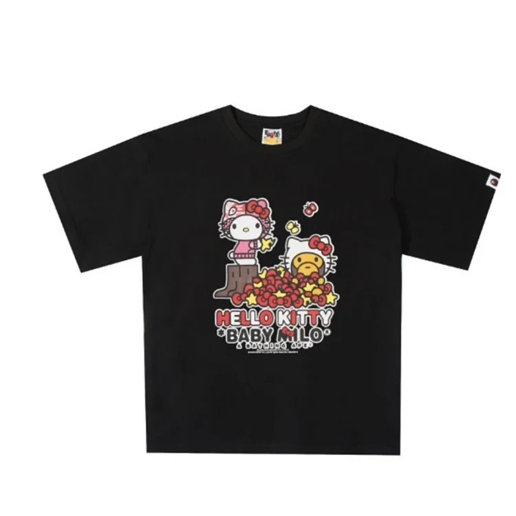 Printed loose short-sleeved T-shirts for men and women, couples