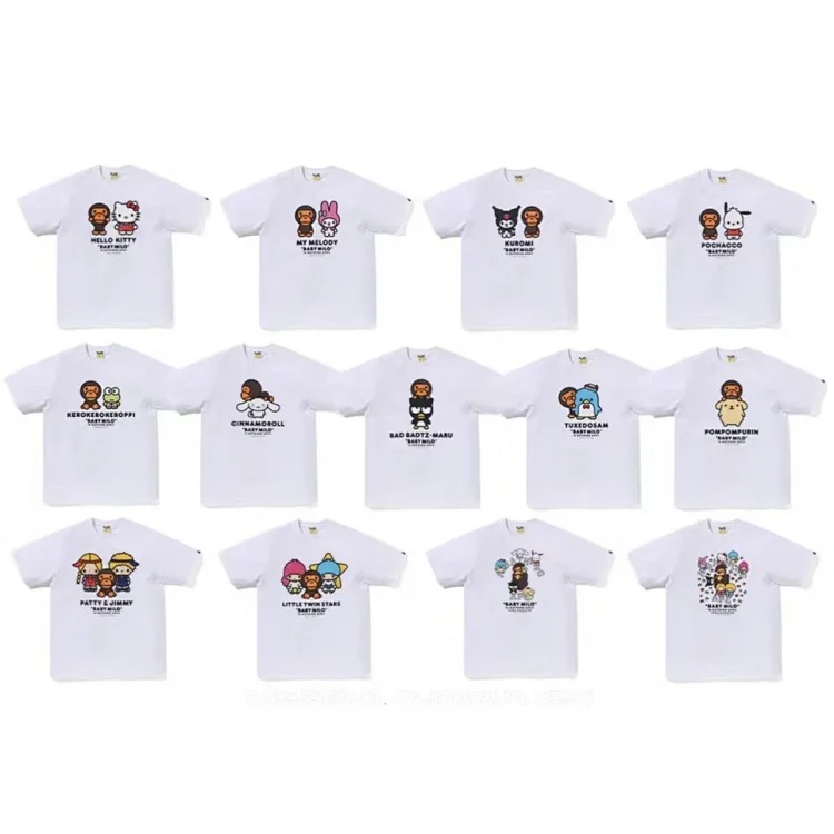 Printed loose short-sleeved T-shirts for men and women, couples