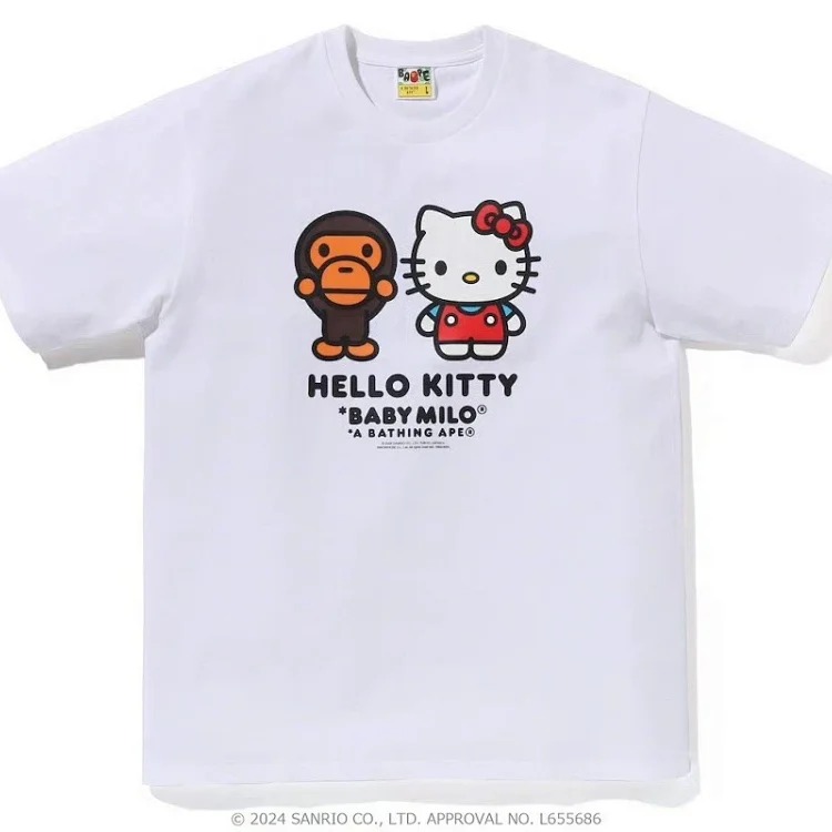 Printed loose short-sleeved T-shirts for men and women, couples