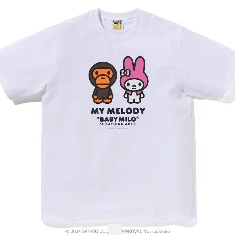 Printed loose short-sleeved T-shirts for men and women, couples