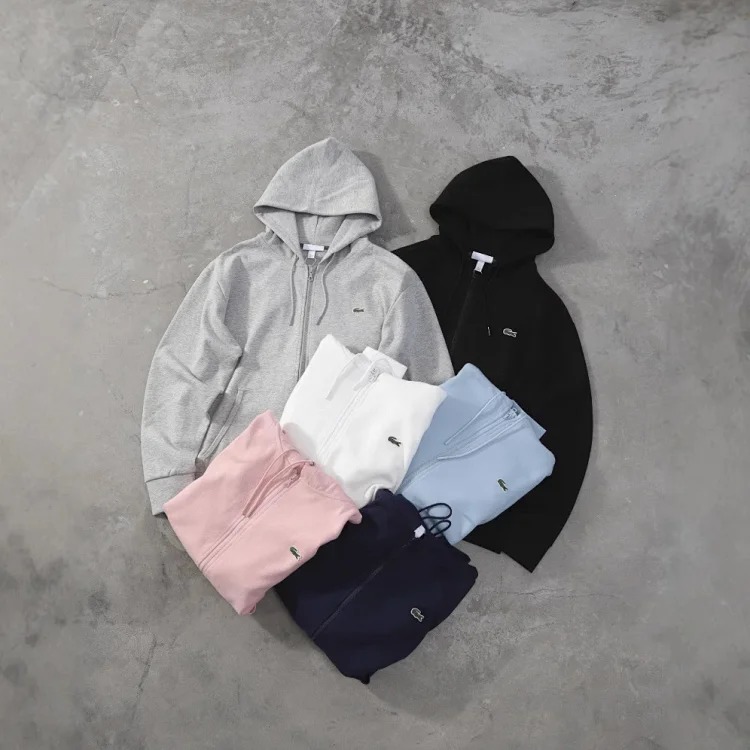 Basic embroidered zipper hooded sweatshirt for men and women