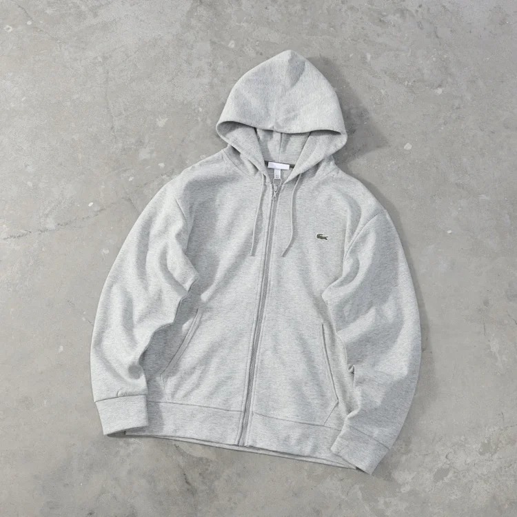 Basic embroidered zipper hooded sweatshirt for men and women