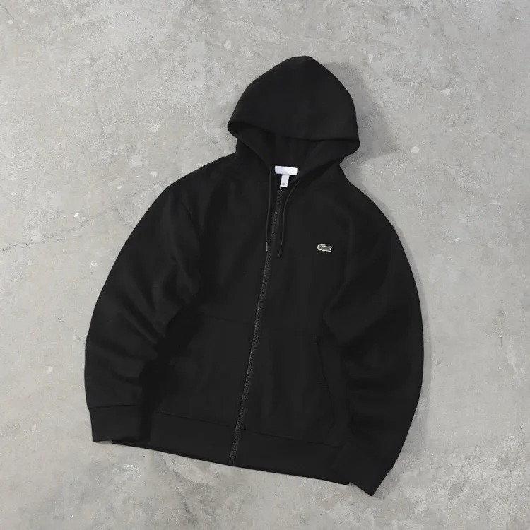 Basic embroidered zipper hooded sweatshirt for men and women