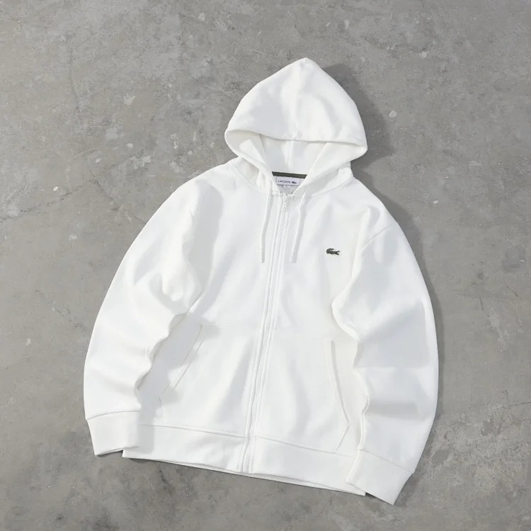 Basic embroidered zipper hooded sweatshirt for men and women
