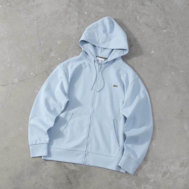 Basic embroidered zipper hooded sweatshirt for men and women