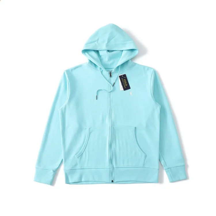 Cross-basic pony logo embroidered hooded sweatshirt for men and women with zipper jacket