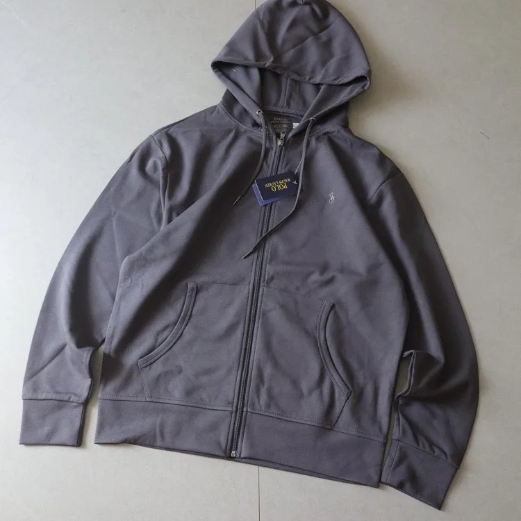 Cross-basic pony logo embroidered hooded sweatshirt for men and women with zipper jacket