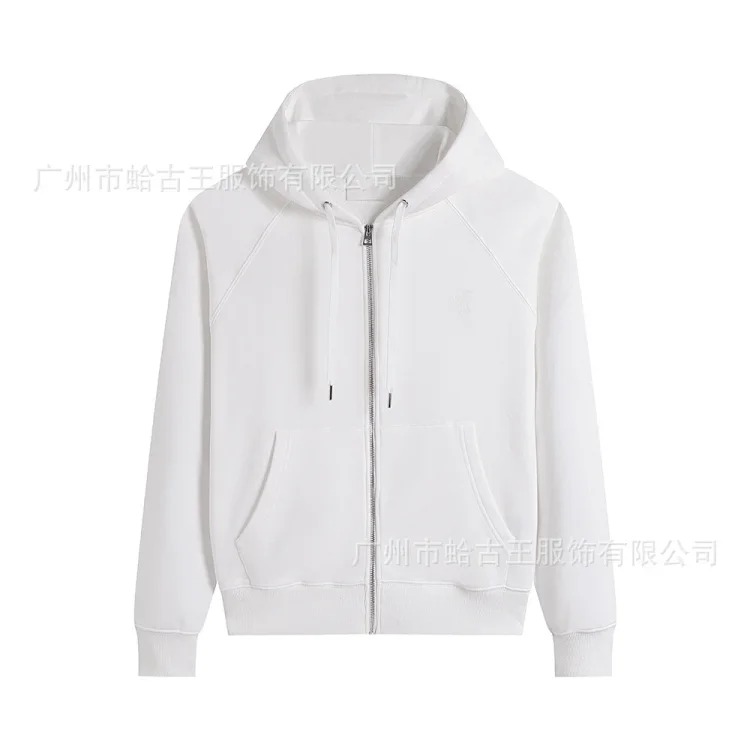 Love pocket zipper embroidered hooded casual jacket hooded