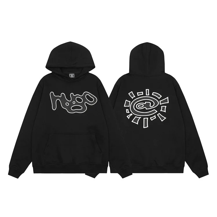 Beautiful autumn and winter sun roll basic printed velvet hooded sweatshirt casual sweatpants