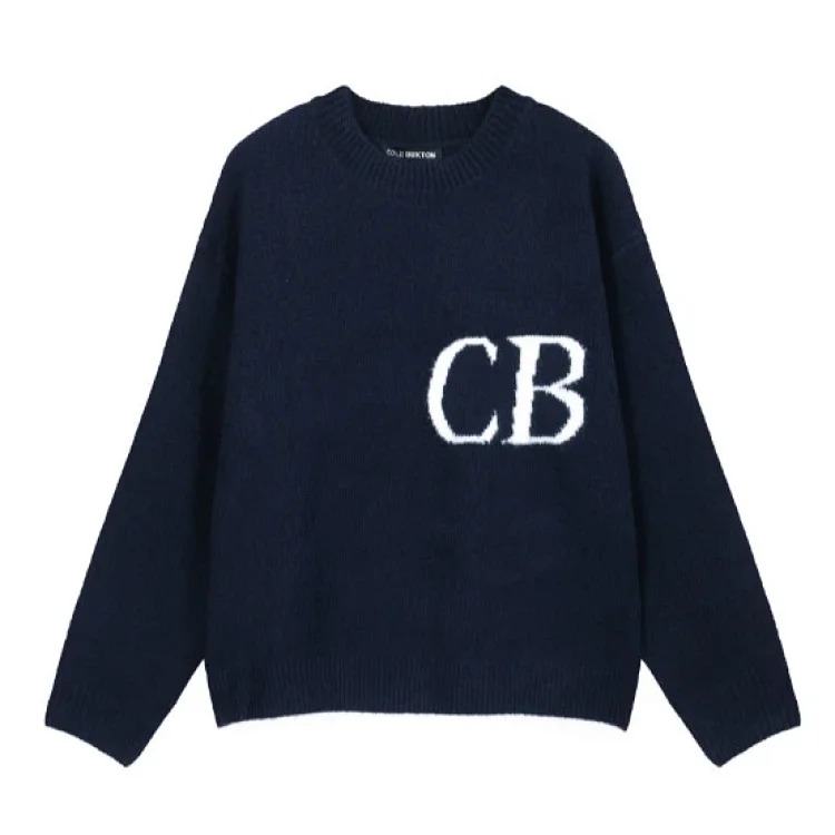 Letter logo round neck loose knitted sweater for men and women wool sports trousers casual shorts