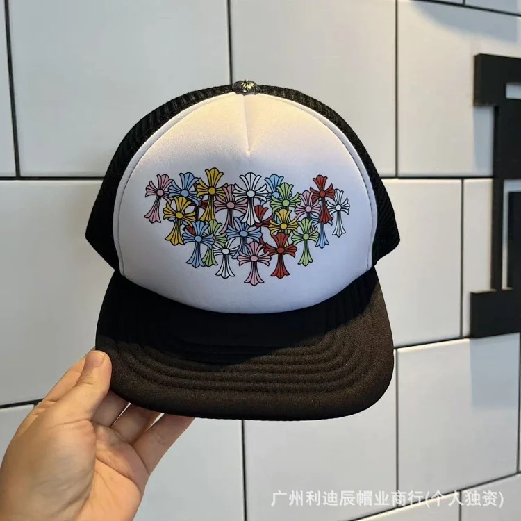Fashionable embroidered flat brim sun hat