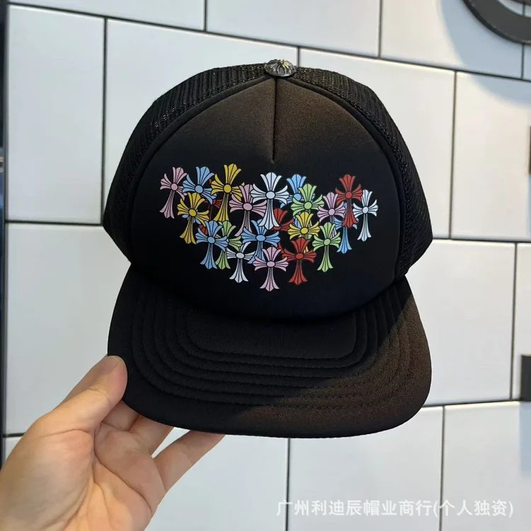 Fashionable embroidered flat brim sun hat