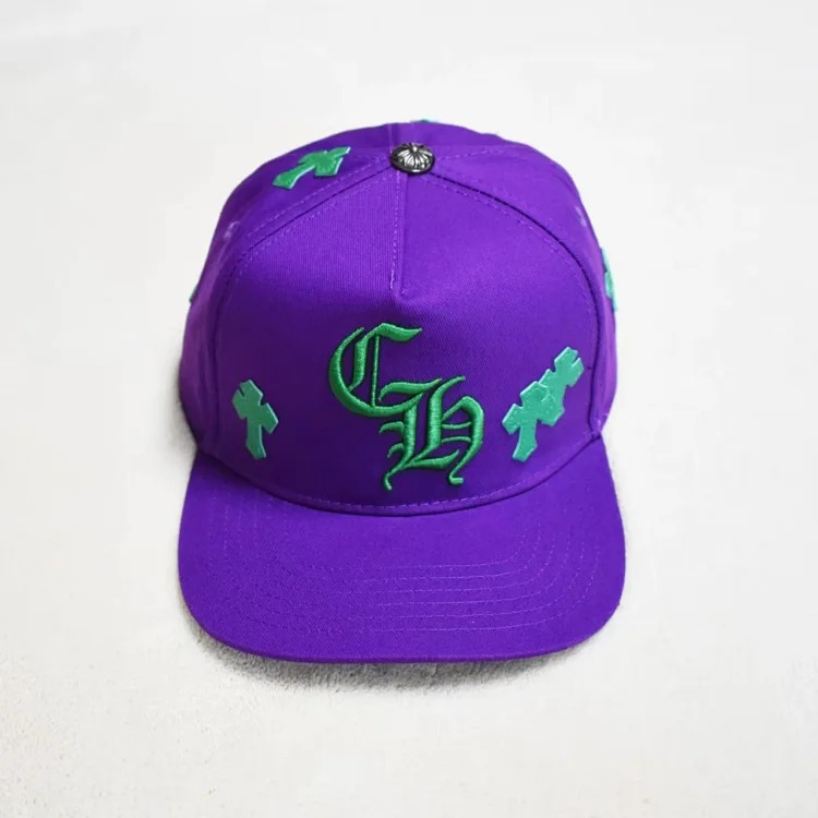 Fashionable embroidered flat brim sun hat