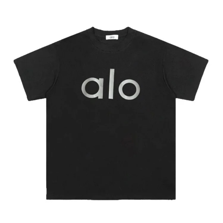 Foamed letters, hot silver, holes, frayed edges, distressed casual short-sleeved round neck candy T-shirt