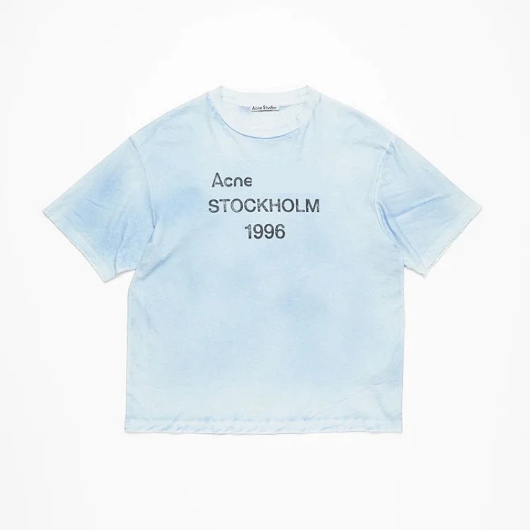 1996 Letter Print Washed and Distressed Light Luxury Loose Men's and Women's Short Sleeve Couple T-Shirt