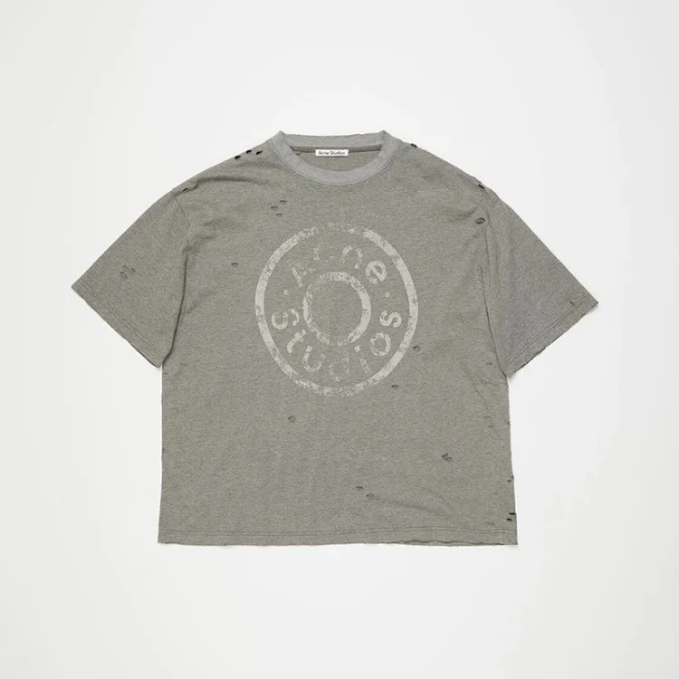 1996 Letter Print Washed and Distressed Light Luxury Loose Men's and Women's Short Sleeve Couple T-Shirt