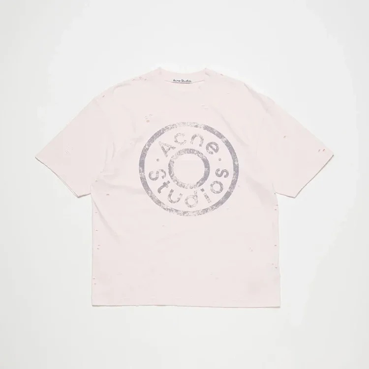 1996 Letter Print Washed and Distressed Light Luxury Loose Men's and Women's Short Sleeve Couple T-Shirt